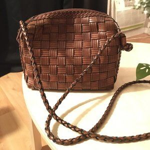 Vintage Woven Leather Crossbody